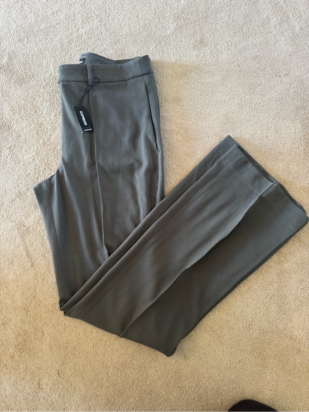 Express Grey Straight-Leg Trousers